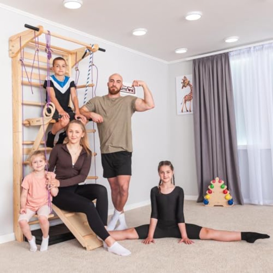 Swedish Ladder Wall Bars with  - Gymnastic Bar Home 评论和价格