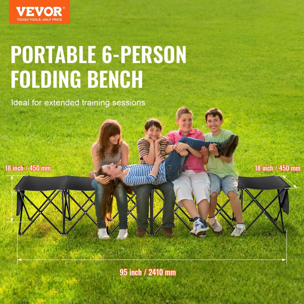 Portable Folding Bench, 6 Seat - Outdoor Sport Bench 评论和价格