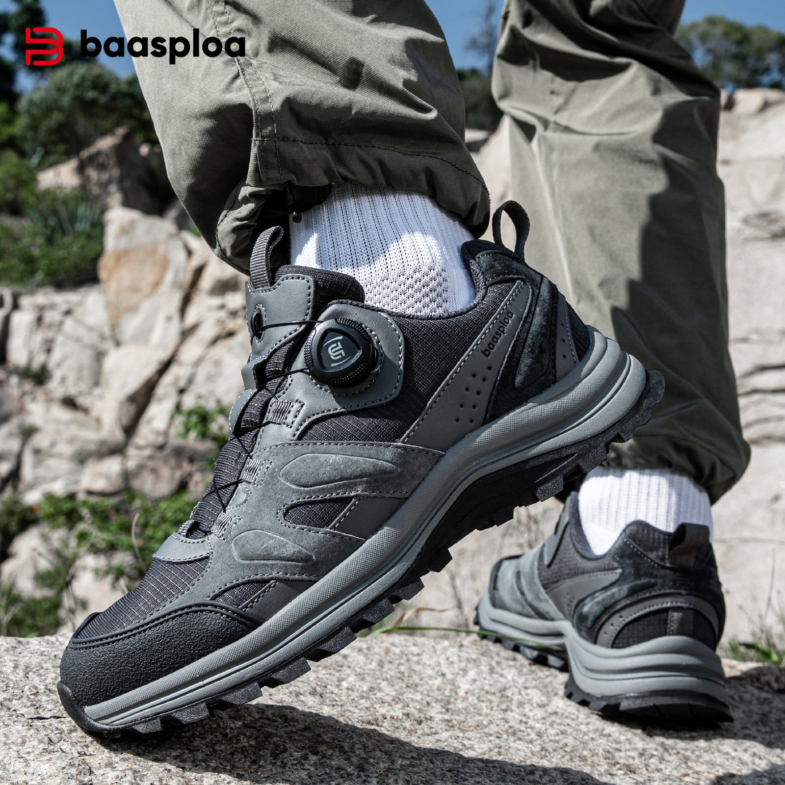 Baasploa Men Hiking Shoes Leat - Climbing Shoe Beginner 评论和价格