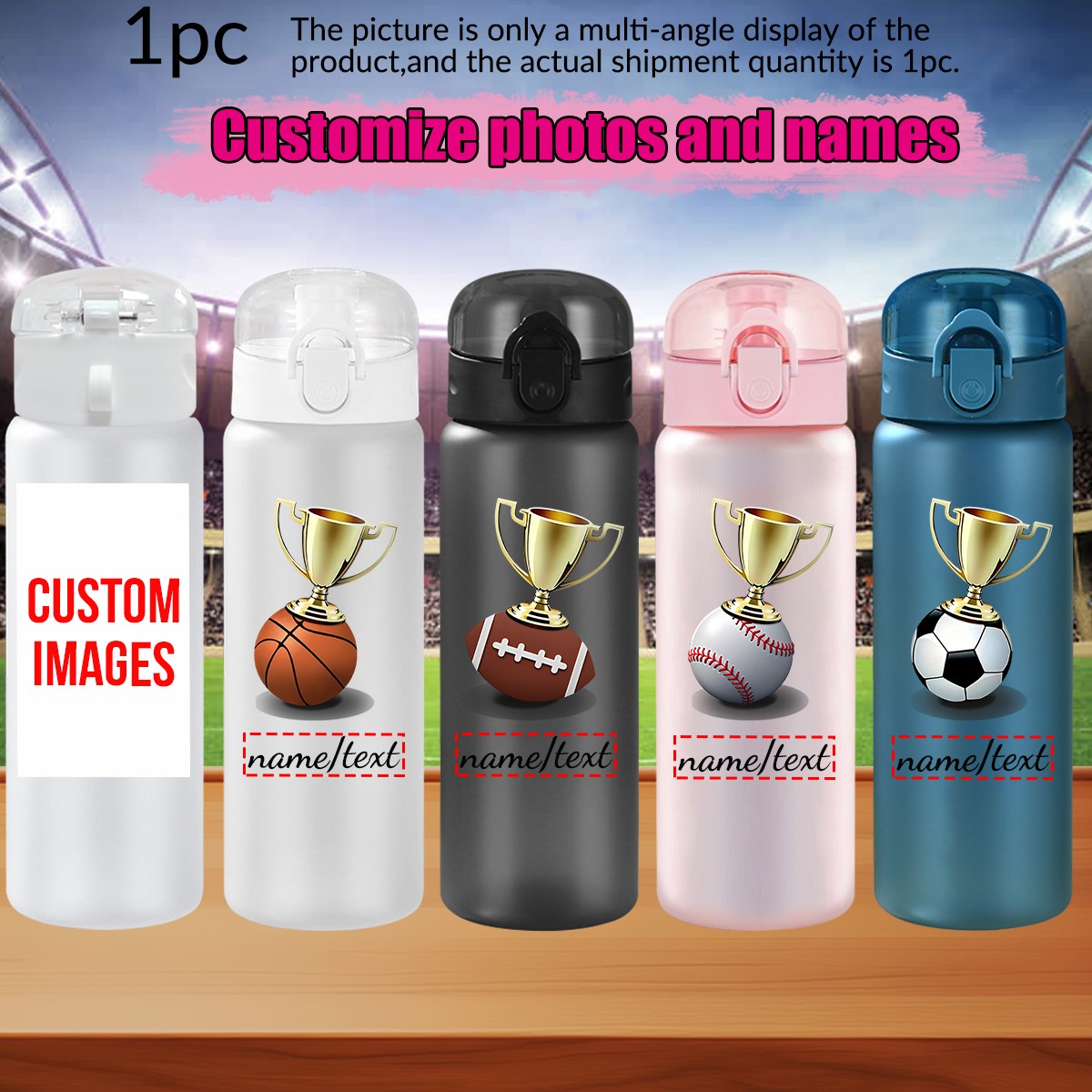 1pc custom photo name 780ml/26 - Outdoor Sport Name 评论和价格
