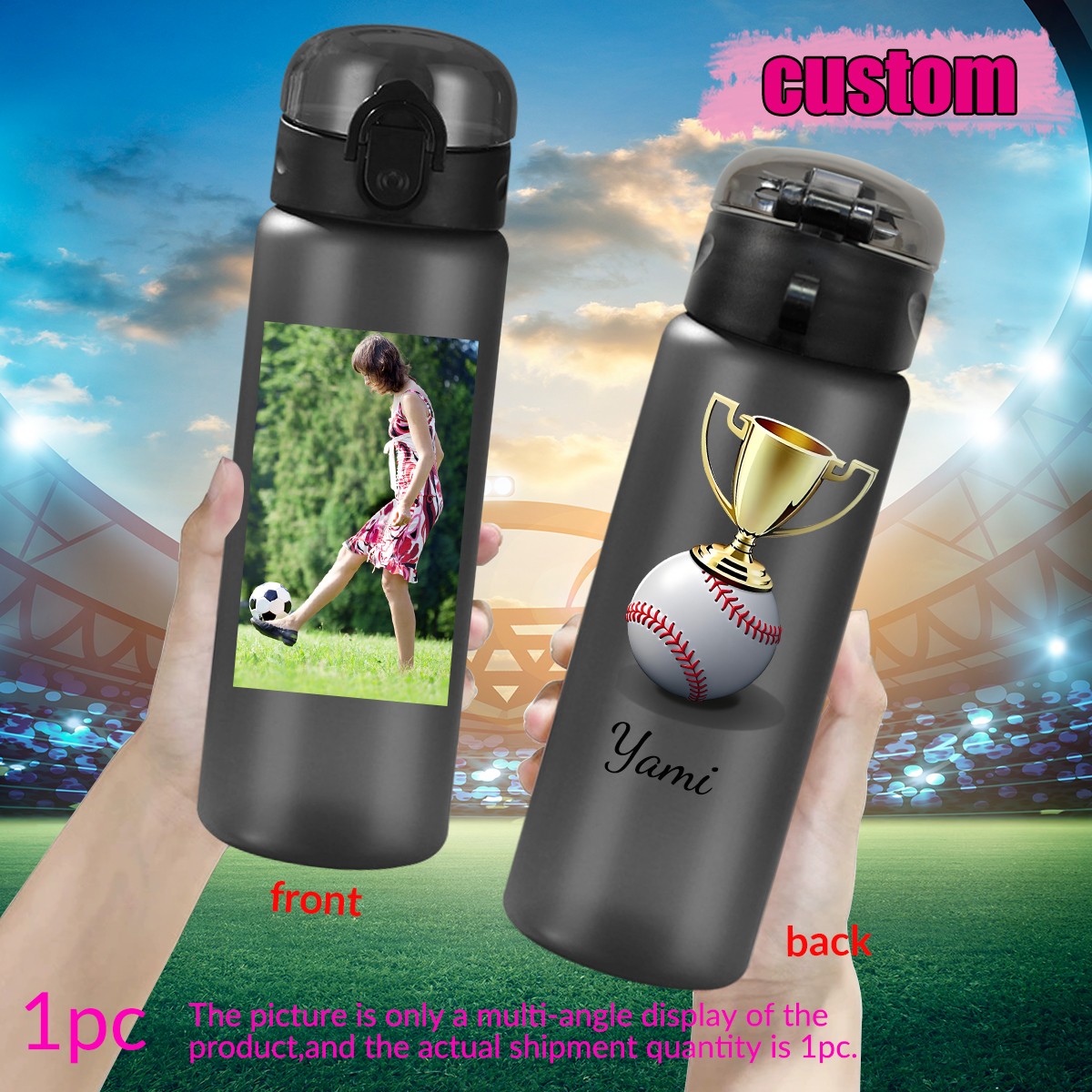 1pc custom photo name 780ml/26 - Outdoor Sport Name 评论和价格